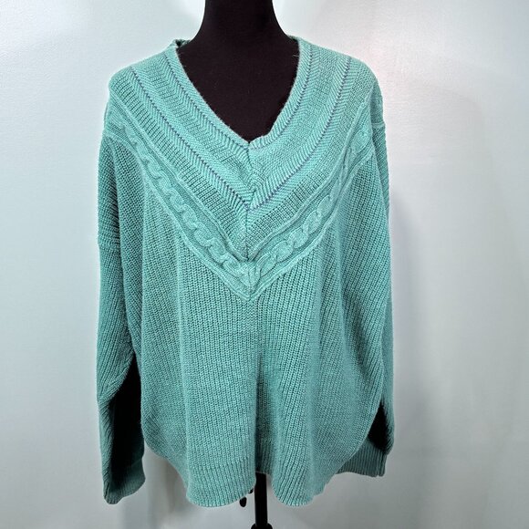 Weekends Teal vintage sweater XL  Lot J - Picture 1 of 8